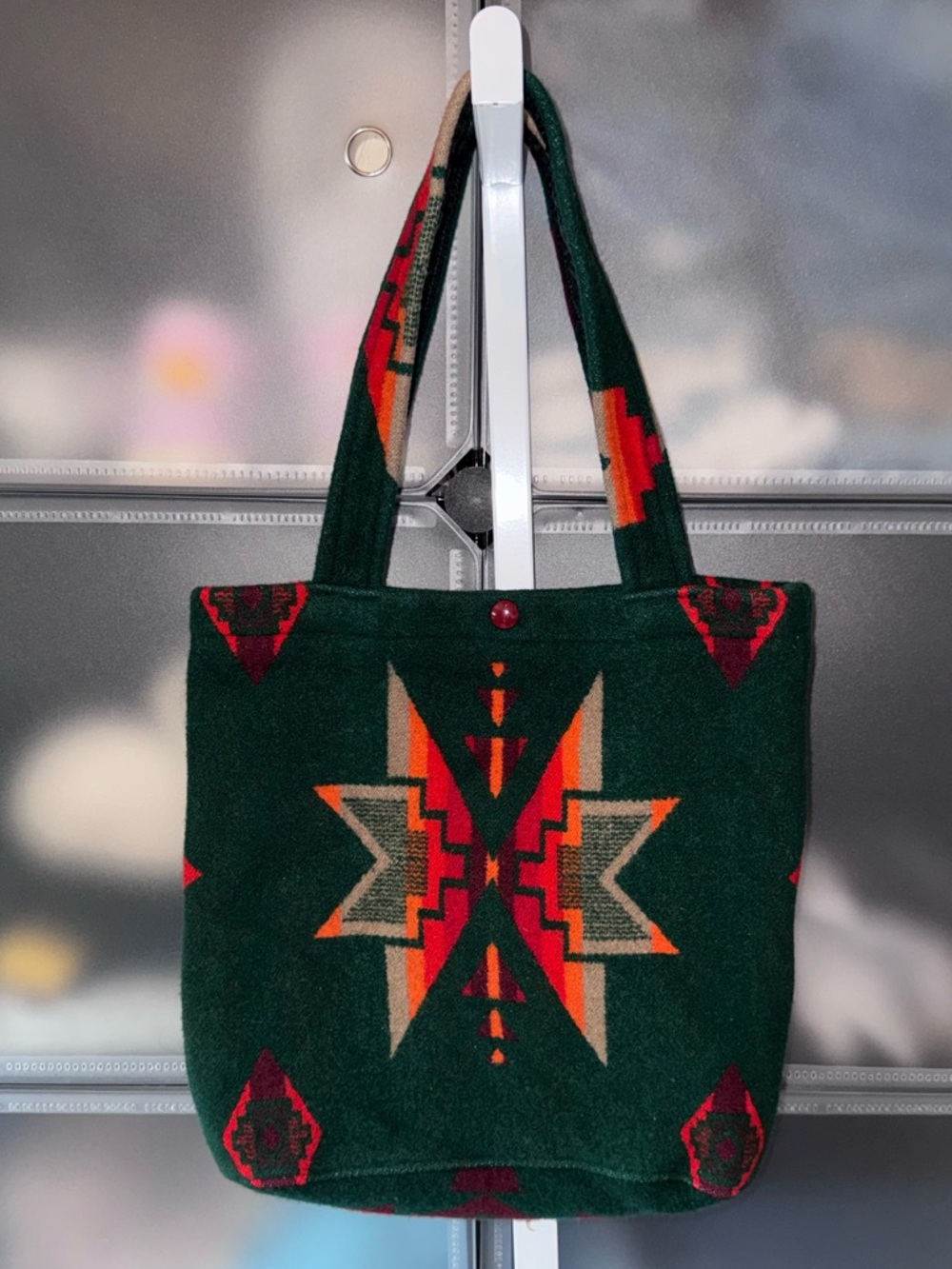 Naika Native American Apparel & Crafts Handbag Green Native Print Handbag Purse